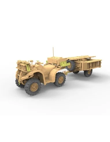 British Army ATV Quad Bike and Trailer w/Soldier, 1/35 - Bronco Mod...