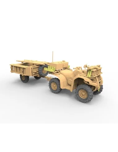 British Army ATV Quad Bike and Trailer w/Soldier, 1/35 - Bronco Mod...