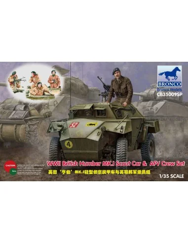 WWII British Humber MK.I Scout Car & AFV Crew Set, 1/35 - Bronco Mo...
