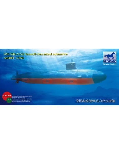 USS SSN Sea-Wolf attack submarine, 1/350 - Bronco Models NB5001