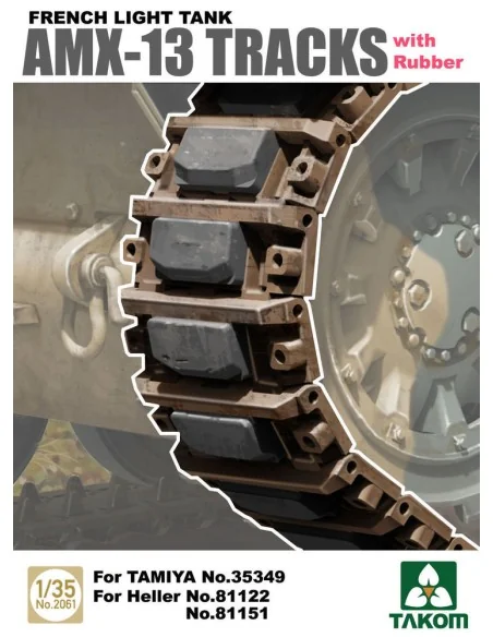 French Light Tank AMX-13 Tracks with Rub Rubber, 1/35 - Takom TAK2061