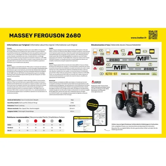 Massey Ferguson 2680, 1/24 - Heller 81402 Massey Ferguson 2680, 1/24 - Heller 81402