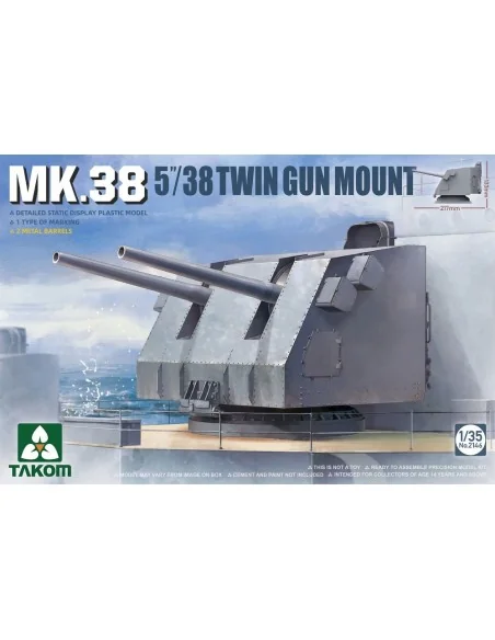MK.38 5''/38 TWIN GUN MOUNT (Metal barrel), 1/35 - Takom TAK2146