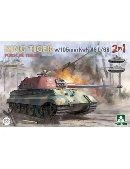 King Tiger w/105mm KwK 46L/68 2 in 1, 1/35 - Takom TAK2178