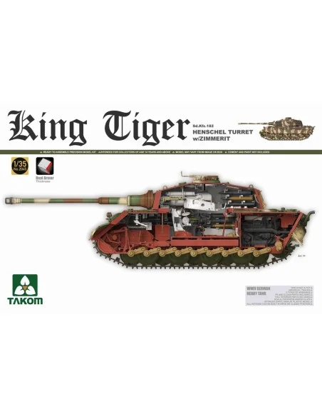 WWII German Heavy Tank Sd.KFZ.182 King Tiger Henschel Turret w/Zimm...