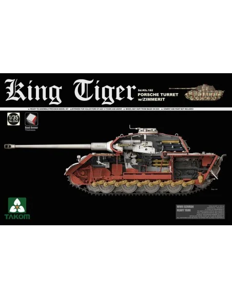 WWII German Heavy Tank Sd.Kfz.182 King Tiger Porsche Turret w/Zimme...