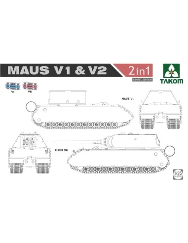 WWII Maus V1 & V2 2 in 1 (Limited Edition), 1/35 - Takom TAK2050X