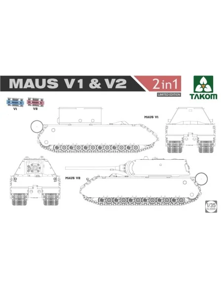 WWII Maus V1 & V2 2 in 1 (Limited Edition), 1/35 - Takom TAK2050X