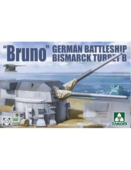 BRUNO" GERMAN BTTLESHIP BISMARCK TURRET B, 1/72 - Takom TAK5012