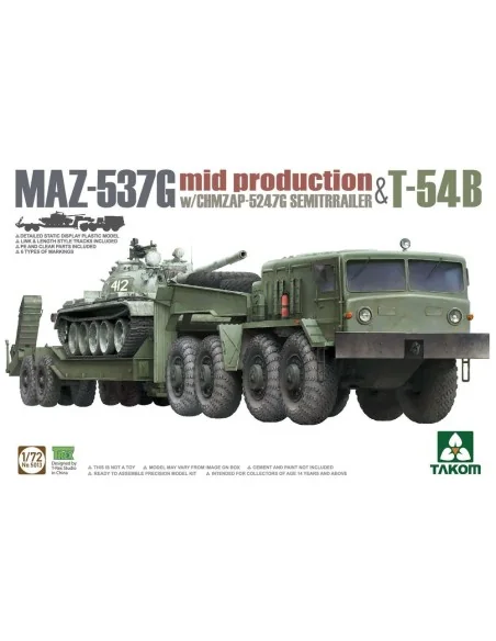 MAZ-537G w/ChMZAP-5247G Semi-trailer mid production & T-54B, 1/72 -...
