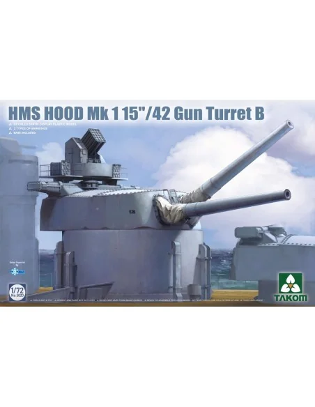HMS Hood Mk 1 15"/42 Gun Turret B, 1/72 - Takom TAK5020