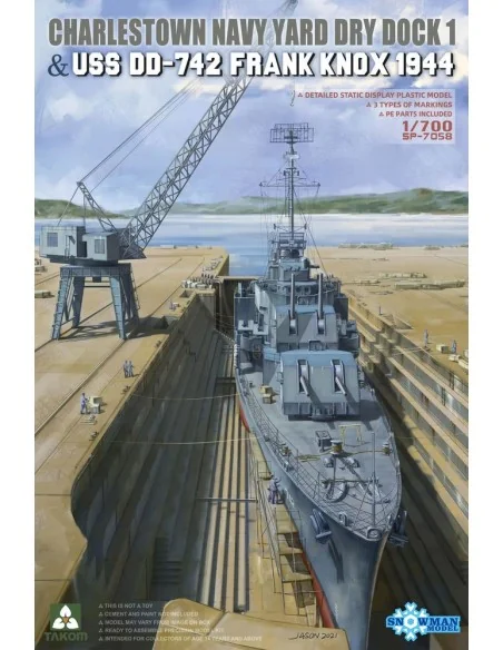 CHARLESTOWN NAVY YARD DRY DOCK 1 & USS DD-742 FRANK KNOX 1944, 1/70...