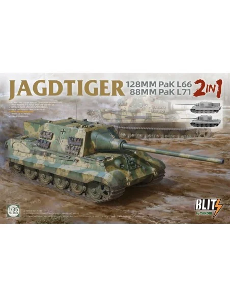 JAGDTIGER (2in1) 128MM Pak L66, 88MM Pak L71, 1/35 - Takom TAK8008