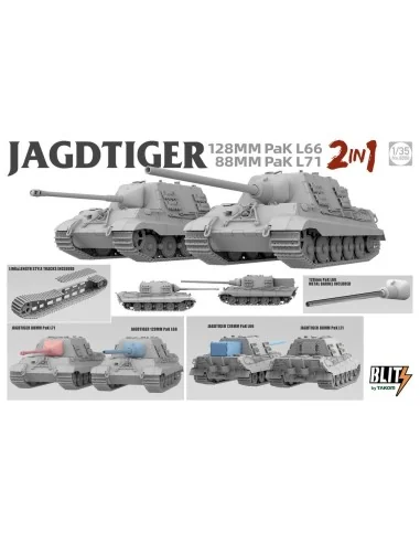 JAGDTIGER (2in1) 128MM Pak L66, 88MM Pak L71, 1/35 - Takom TAK8008