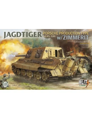 Jagdtiger Porsche Production Type Sd.Kfz.186 w/Zimmerit, 1/35 - Tak...