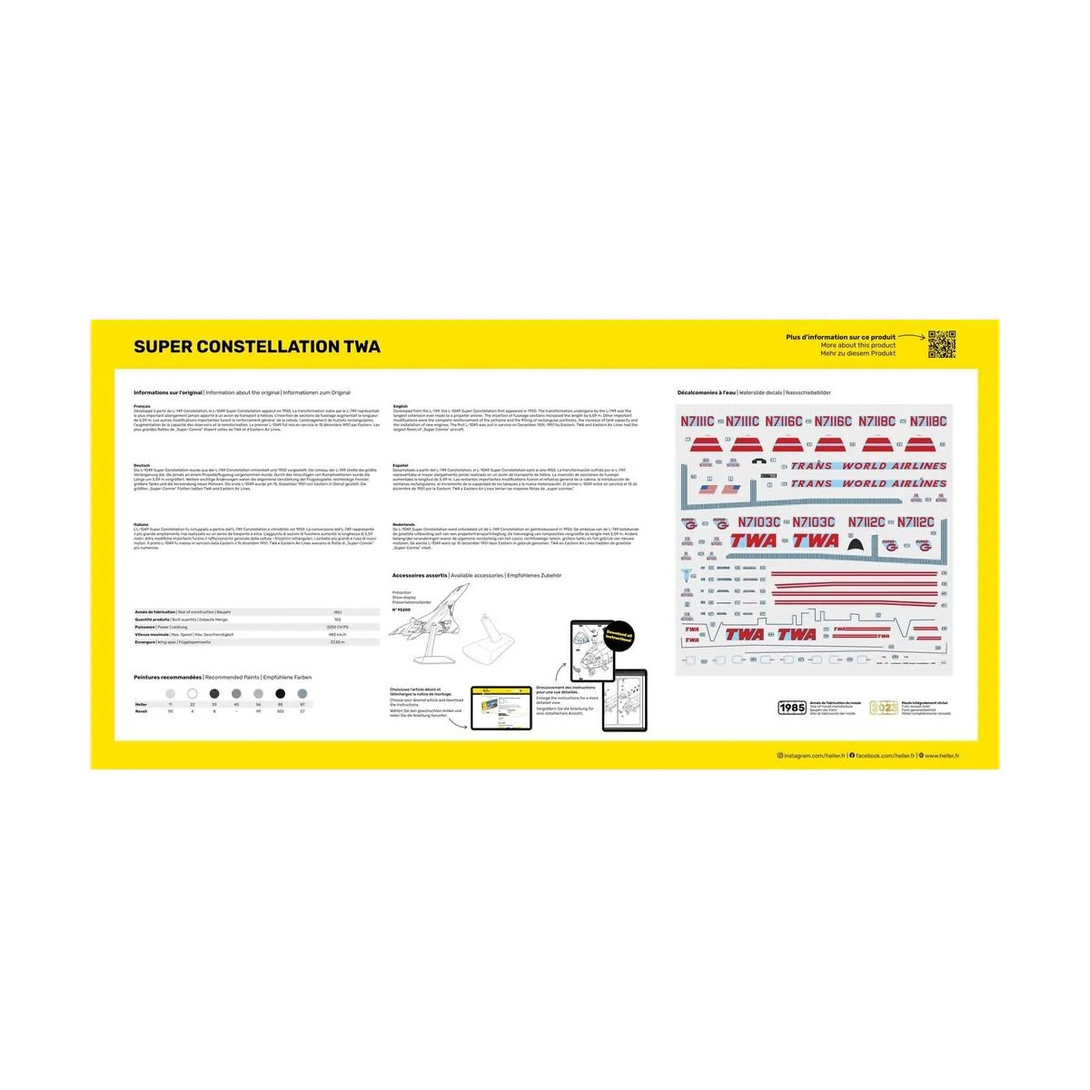 Super Constellation TWA, 1/72 - Heller 82391 Super Constellation TWA, 1/72 - Heller 82391