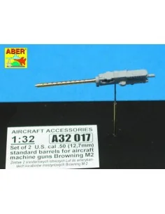 2 standard barrels for aircraft Browning M2, 1/32 - Aber Models A32...