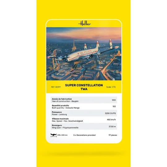 Super Constellation TWA, 1/72 - Heller 82391 Super Constellation TWA, 1/72 - Heller 82391