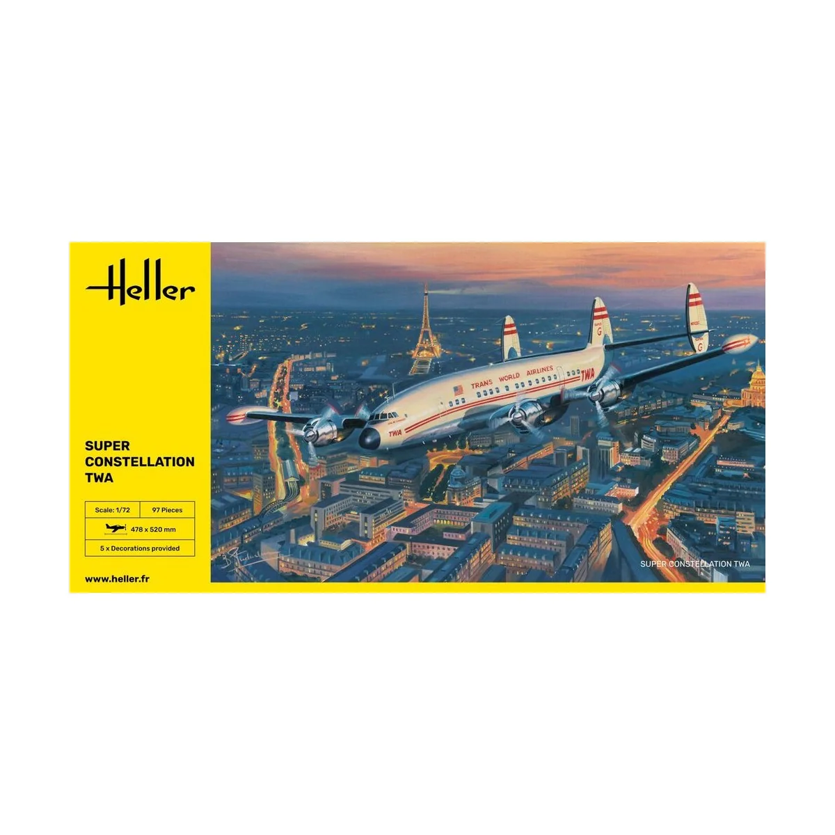 Super Constellation TWA, 1/72 - Heller 82391 Super Constellation TWA, 1/72 - Heller 82391