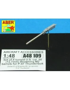 8 Browning M2 barrels for P-47 Thunderbolt, 1/48 - Aber Models A48 109