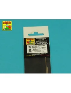 Brass hexagonal rods 1, 5mm length 245mm x2 pcs. - Aber Models HR -15