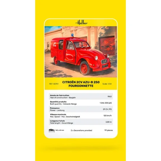 Citroen 2CV AZU-B 250 Fourgonnette, 1/24 - Heller 82701
