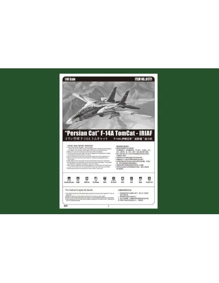 Persian Cat F-14A TomCat-IRIAF, 1/48 - Hobby Boss 81771