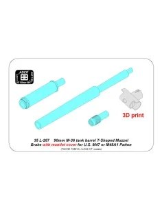 90 mm M-36 tank barrel T-shaped Muzzle Brake with mantlet cover for...