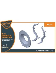 Hawk H-75 M/N/O resin exhaust for CP kits CP4803/CP4804, 1/48 - Cle... 2