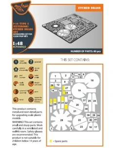 I-16 type 5 EXTERIOR PE parts for CP kits, 1/48 - Clear Prop Access...