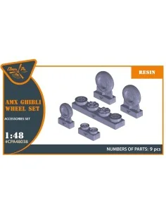 AMX Ghibli wheel set for Kinetic, HobbyBoss kits, 1/48 - Clear Prop...