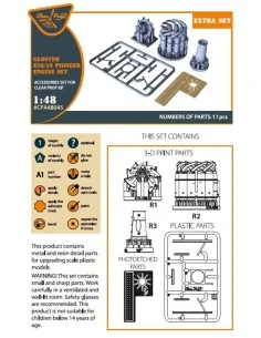 Gloster E28/39 Pioneer engine set for CP kits CP4823, 1/48 - Clear ... 2