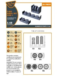 F-86A wheel set type 1 for CP kits, 1/48 - Clear Prop Accessories C... 2