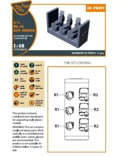 Mk.18, A-1 gun sights, 1/48 - Clear Prop Accessories CPA48053 2