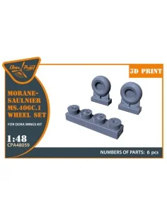 Morane-Saulnier Wheels set for Dora Wings, 1/48 - Clear Prop Access...