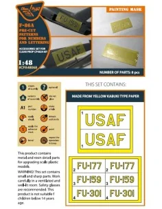 F-86A pre-cut patterns for numbers and lettering painting mask for ... 2