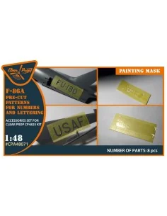 F-86A pre-cut patterns for numbers and lettering painting mask for ...