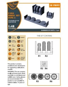 F-86A wheel set type 2 for CP kits, 1/48 - Clear Prop Accessories C... 2