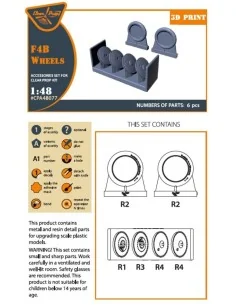 F4B Wheels set for CP kits, 1/48 - Clear Prop Accessories CPA48077 2