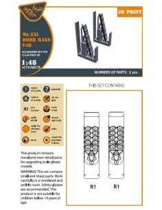 Mk.XXI Bomb Raks F4B for CP kits, 1/48 - Clear Prop Accessories CPA... 2