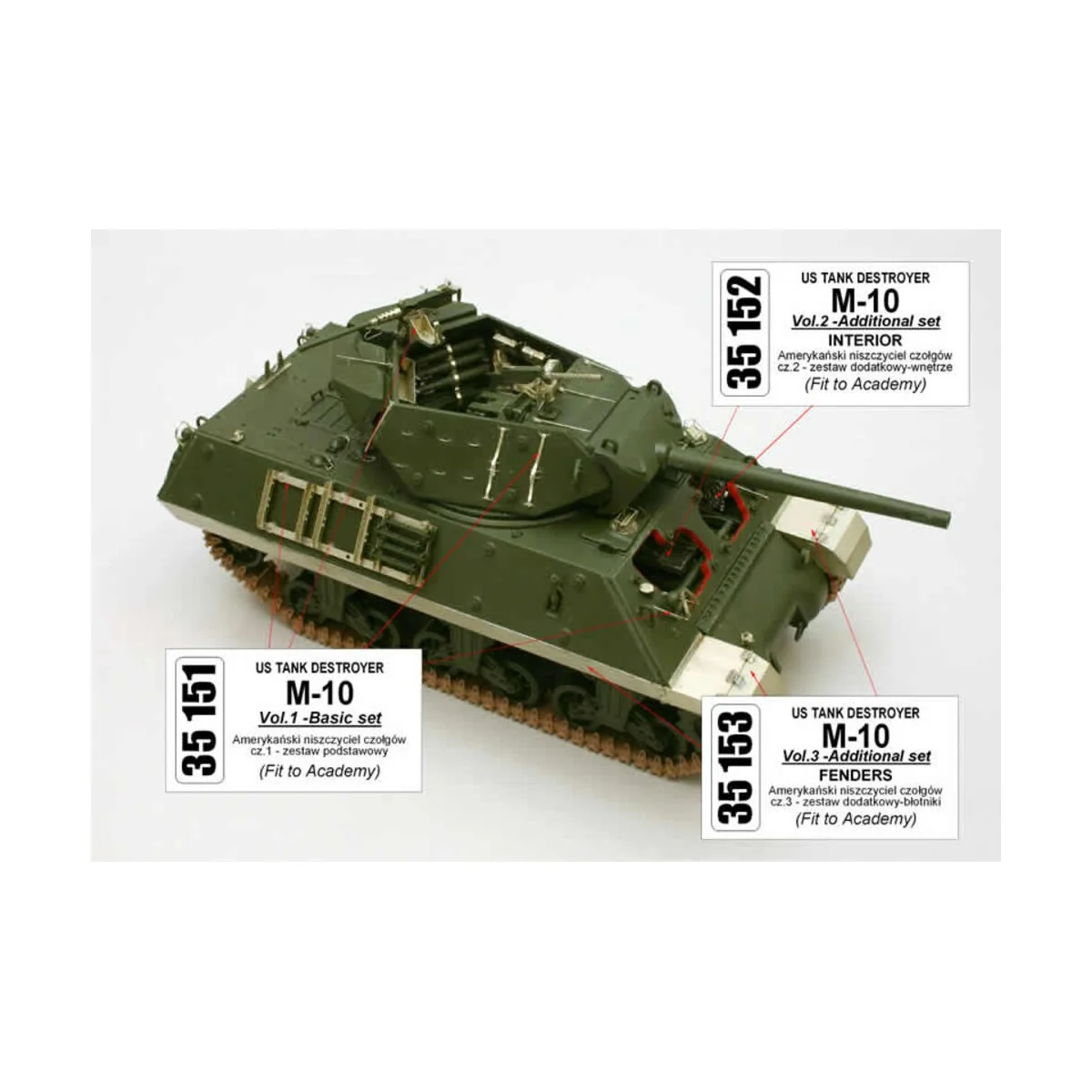 US Tank Destroyer M-10 - Vol.3 - Fenders, 1/35 - Aber Models 35153