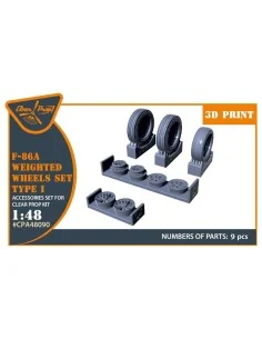 F-86A Wheels set (weighted) type 1 for CP kits, 1/48 - Clear Prop A...