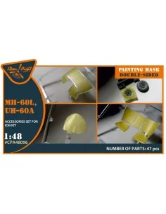 UH-60A, MH-60L double-sided painting mask for ICM kit, 1/48 - Clear...