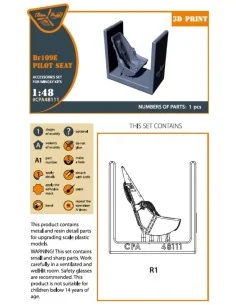 Bf-109E seat with safety belts for Wingsy Kits, 1/48 - Clear Prop A... 2