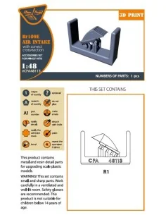 Bf-109E air intake for Wingsy Kits, 1/48 - Clear Prop Accessories C... 2