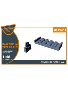 Magasins for Type92 gun 9 pcs, 1/48 - Clear Prop Accessories CPA48120