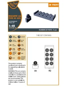 Magasins for Type92 gun 9 pcs, 1/48 - Clear Prop Accessories CPA48120 2