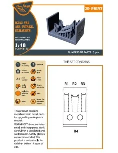 D3A2 VAL air intake exhaust for Wingsy Kits, 1/48 - Clear Prop Acce... 2