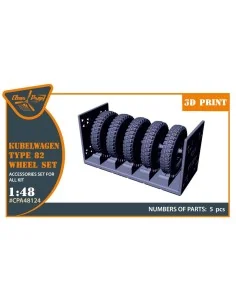 Kubelwagen type 82 Wheel set, 1/48 - Clear Prop Accessories CPA48124