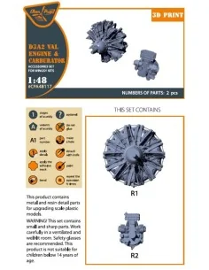 D3A2 VAL carbureted engine for Wingsy Kits, 1/48 - Clear Prop Acces... 2